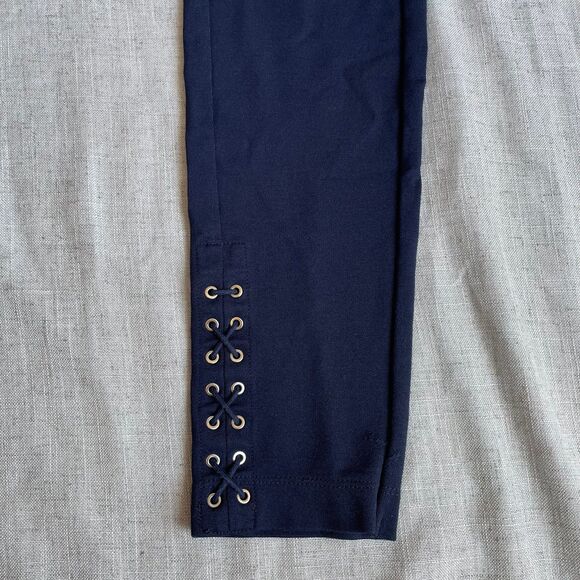 Lauren By‎ Ralph Lauren Navy Blue Leggings Lace Up Ankle Viscose Women's Small - Picture 3 of 7
